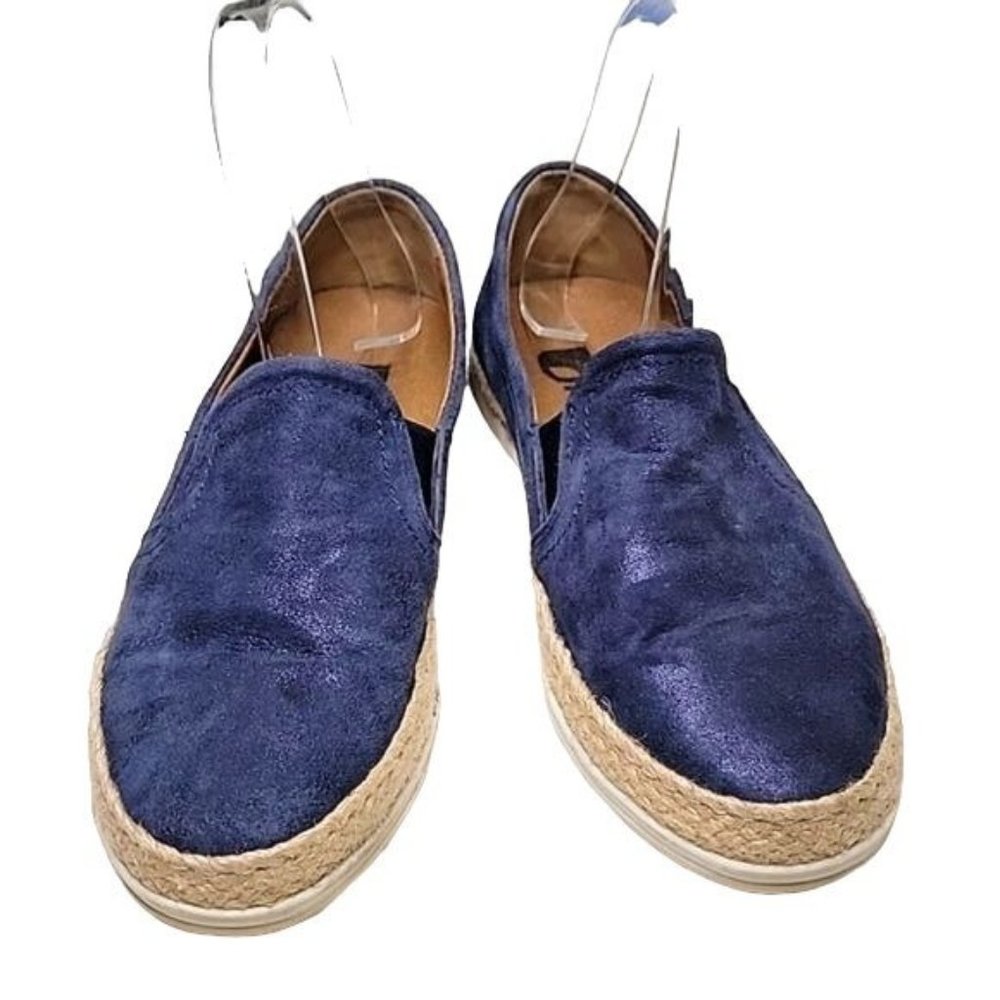 Womens Umberto Raffini Wynne Slip On Espadrille Blue Metallic Size 37/6-6.5